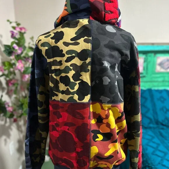 BAPE Mix Camo Shark Hoodie